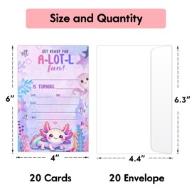 LONLONBANG 20 Birthday Party Invitation Cards with Envelopes - L860