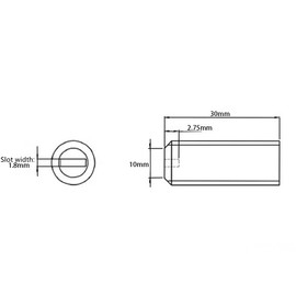 M10 x 30mm Slotted Head Set Screws, Plastic Headless Grub Screws White Nylon, Metric, 25Pcs