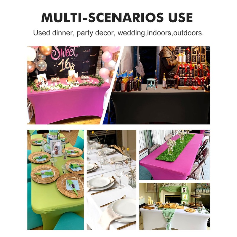 SEPARO 2 Pack 6 Ft Hunter Green Spandex Table Cover