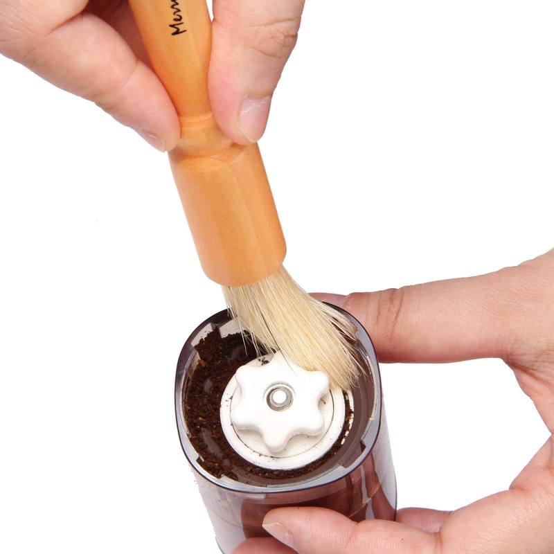 Coffee Grinder Cleaning Brush, Wood Handle & Natural Bristles Wood