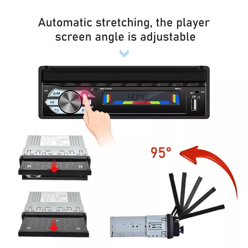 Polarlander 1 DIN 7" Car Radio Stereo Wireless Carplay Touchscreen