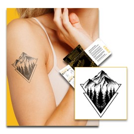 Ubica Temporary Tattoo Adult Fake Tattoo Realistic and Long-Lasting Non-Reflective Waterproof 1-2 Weeks Black Quiet Valley 3in x 3in