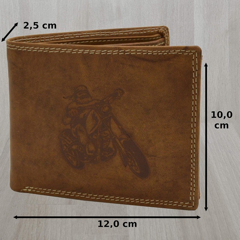flevado Biker Wallet Motorcycle Rocker Hunter Leather Wallet with Double