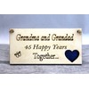 Grandma and Grandad Grandparents Anniversary Gift Plaque Gift 45 Years