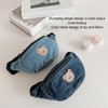 Kids Cool Waist Bag Bear Pattern Adjustable Button Small Canvas
