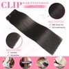 Clip in Hair Extensions Real Human Hair, Seamless Human hair