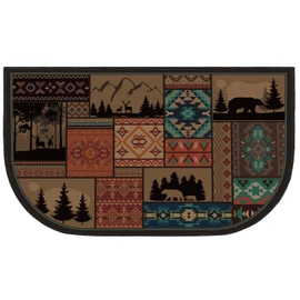 Demissle Fireplace Hearth Rug Fireplace Mats Cabin Southwestern Fireproof Fire Resistant Rug for Wood Stove Floor for Kitchen Indoor Outdoor(Classic,27 x 48 Inch)