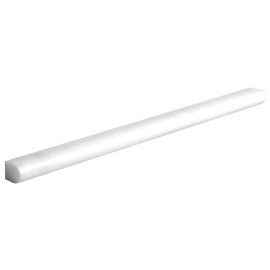 Tileville Thassos White Marble 1/2 x 12 Pencil Liner Trim Molding Premium Quality - Lot of 10 Pcs