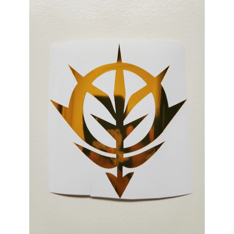Mobile Suit Bandai Gundam Zeon Emblem Logo Gold Sticker Vinyl