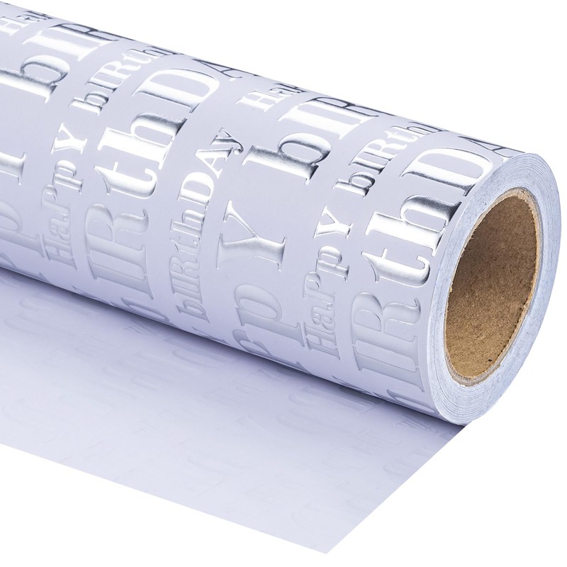 WRAPAHOLIC 3D Kraft Birthday Wrapping Paper Roll - Mini Roll