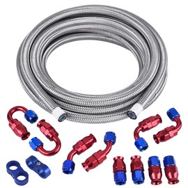 EVIL ENERGY 6AN PTFE Fuel Line Kit,E85 Stainless Steel Braided Fuel Hose 20FT(5/16 Inch ID)