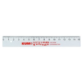 KUM AZ225.09.19-T Softie Flex Extreme L1 Ruler 15 cm Flexible Material Clear (Pack of 1)