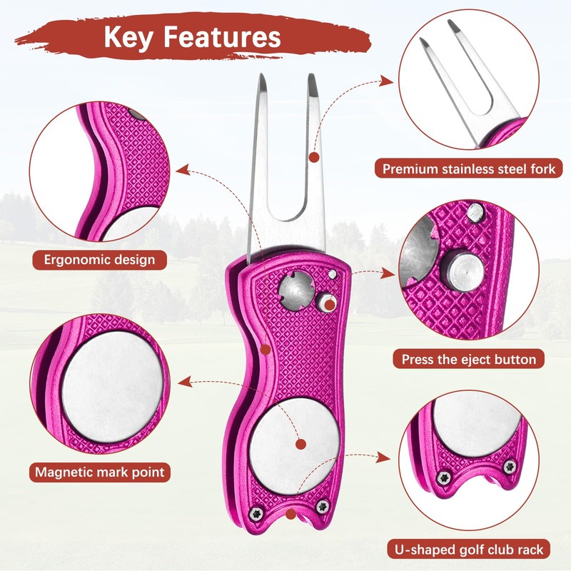 TIXIPEM Golf Divot Repair Tool [4PCS] - Switch Foldable Divot