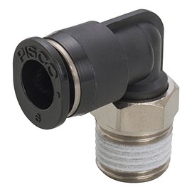 Nippon Pisco PL6-01M Small One-Touch Fitting (Tube Fitting Mini) Elbow, Compatible Tube Size: 0.2 inches (6 mm), Screw Size: R1/8