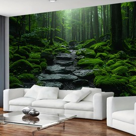FENDROM Green Misty Forest Tapestry Nature Jungle Home Decor Landscape Wall Hanging for Living Room Bedroom Decoration Wall Art