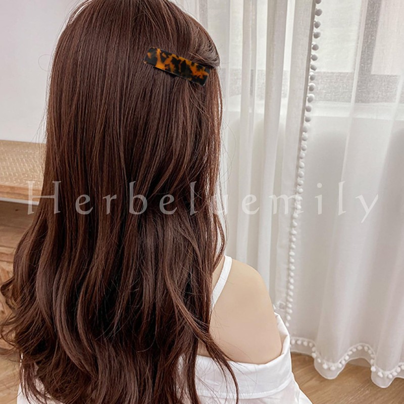 Herbeluemily HM-0063-R03-BE Barrette, Hair Ornament, Tortoise Shell Hair Clip, Stylish,
