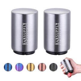 2-Pack Push Down Automatic Magnetic Beer Bottle Opener - Color: Silver