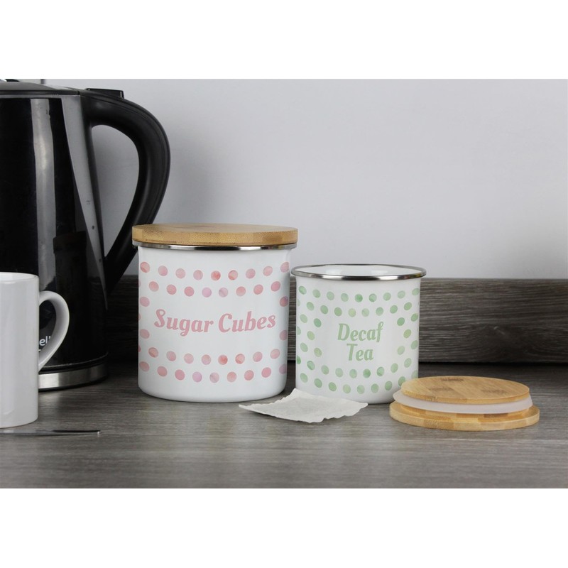 Purely Home Pink Polka Dots Decaf Tea Storage Canister -