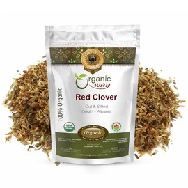 Organic Way Red Clover Flower Cut & Sifted (Trifolium pratense) - Herbal Tea | European Wild-Harvest | Organic & Kosher Certified | Non GMO & Gluten Free | USDA Certified | Origin - Albania (2Oz.)