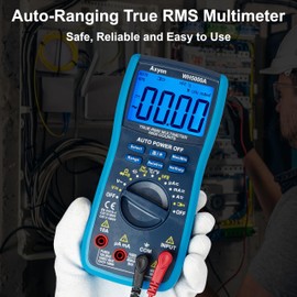 AXYON Digital Multimeter TRMS 6000 Counts, Voltage Tester, Circuit Tester, Auto/Manual Ranging, Backlit LCD, Current, Resistance, Capacitance, Frequency, Temperature, Durable Case with Magnetic Strap