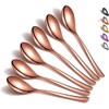 Copper Teaspoons, 6 Piece Spoons Silverware, Stainless Steel Small Spoons,
