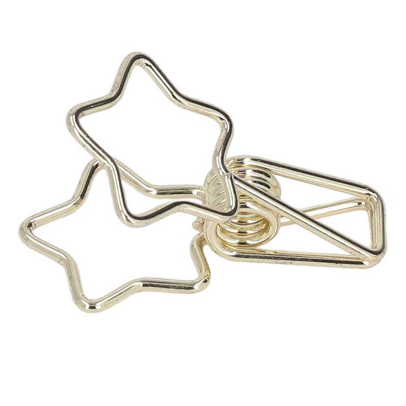 100Pcs Star Binder Clips Hollow Out Cartoon Style Strong Clamping
