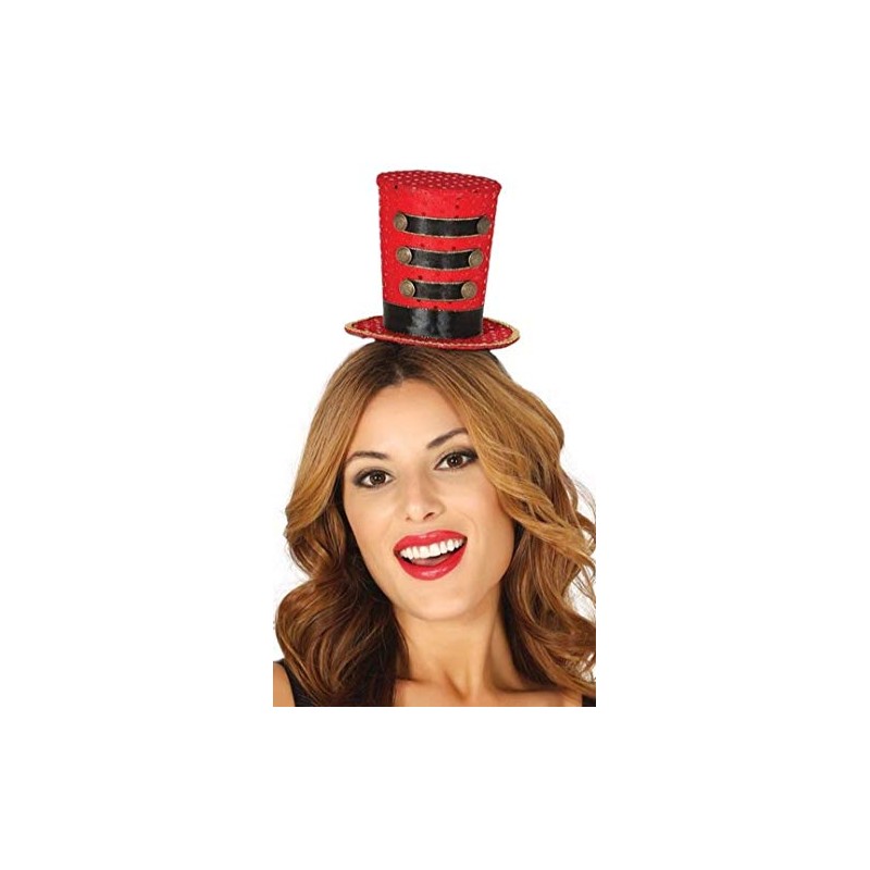 Mini Top Hat Red - Hats, Caps, Helmets and Diadems