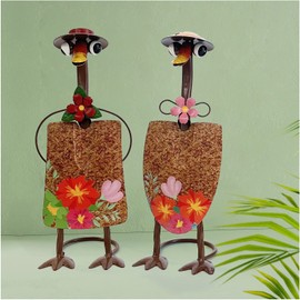 HONGLAND Metal Duck Garden Art,Shovels Ornaments Duck Garden Statues,Outdoor Couple Duck Garden Decor,Farmhouse Yard Lawn Christmas Decorations,Housewarming Garden Gift-2 Pack