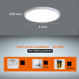 ZSYUBO 9 Inch Motion Sensor Light Indoor, Flush Mount Light Fixture, Motion Sensor Ceiling Light Wired for Hallway Porch Laundry Garage Basement, Motion Light 3000k/4000k/6000k White
