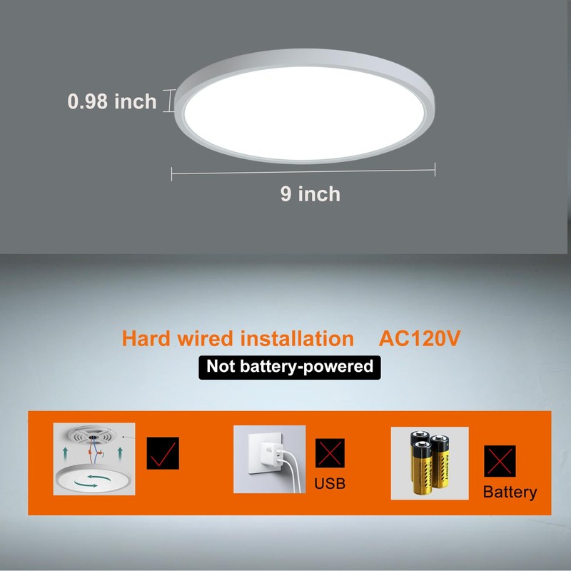 ZSYUBO 9 Inch Motion Sensor Light Indoor, Flush Mount Light