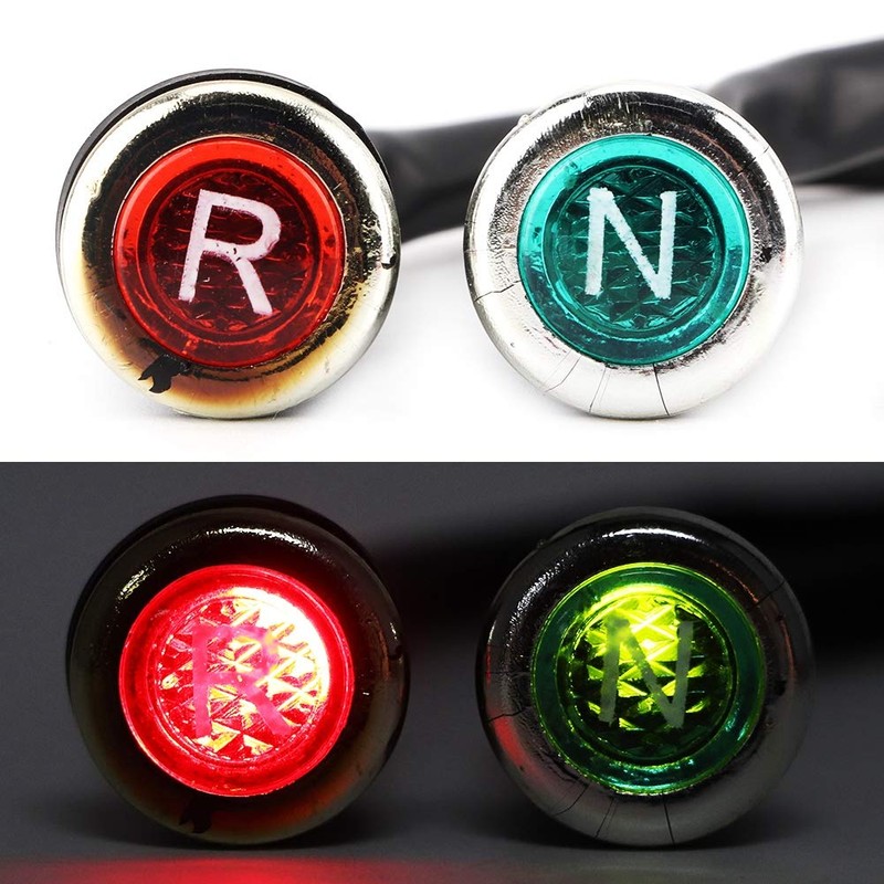 Aramox Motorcycle Indicator Light, 1 Pair Red Green Reverse and