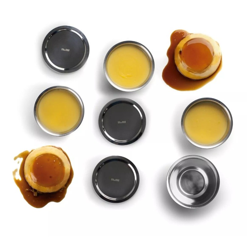 Ibili 6 Moldes Flan Individual + 6 Tapas Acero Inox