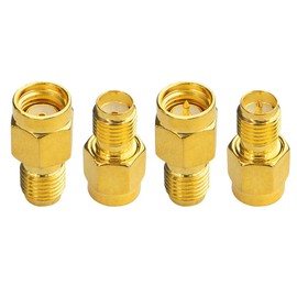 Boobrie 4 x SMA to RP-SMA Male Kit 2 Pieces SMA Male to RP-SMA Female Adapter 2 Pieces SMA Female to RP-SMA Male Adapter WiFi Antenna Adapter for WiFi Antenna Glasses FPV Drone Signal Booster