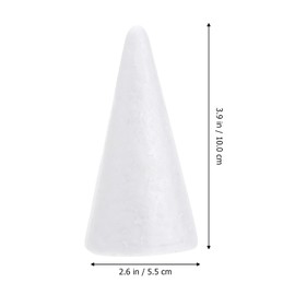 12pcs Foam Cone White Polystyrene Foam Cone Kids DIY Christmas Tree Modeling Handmade Toy Supplies (10cm High)
