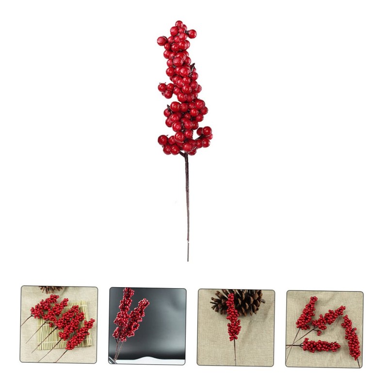Gadpiparty 24pcs Artificial Berry Stems for Christmas Tree Decor Simulated