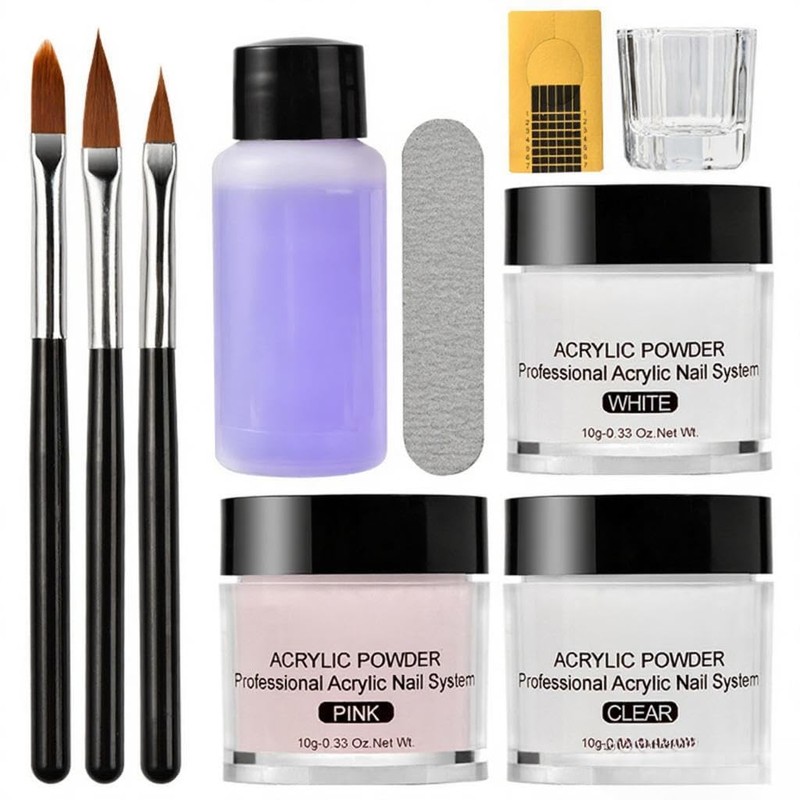 Kit de uñas acrílicas Polvo acrílico Set líquido con lápices