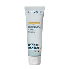 ATTITUDE 2-in-1 Shampoo and Body Wash for Baby, EWG Verified, Extra Gentle, Enriched with Oatmeal, Dermatologically Tested, Vegan, Unscented, 240 mL