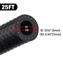EVIL ENERGY 3/16 Fuel Hose Line Push Lock Nbr Rubber SAE 30R7 300Psi 3/16 Inch 25 Feet