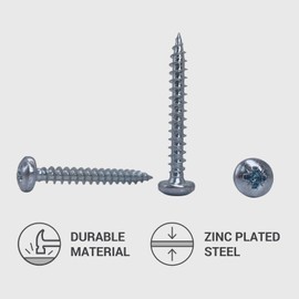 Pack of 30 DIN 7981 Galvanised Steel 5.0 x 40 mm Wood Screws Chipboard Screws with Flat Head Universal Pozi Drive Screw PZ Full Thread (30, 5.0 x 40 mm)