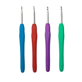 Size 4mm 4.5mm 5mm 5.5mm Crochet Hooks Set for Arthritic Hands Ergonomic Soft Grip Handles Crochet Needles for Beginners Advanced Smooth Knitting Needle Hooks for DIY Knitting Sweaters Socks