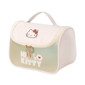 Large Capacity Cosmetic Bag Travel Make up Bag Toiletry Pouch Packing Bag with Zipper Accessory Organizer for Women and Girls, White Letter Bucket Bag, Cute