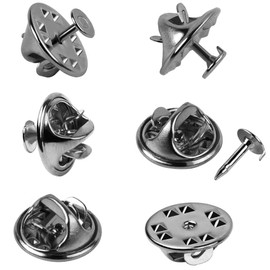 120 Pairs Silver Butterfly Clutch Tie Tacks Pin Back Metal Locking Replacement with 4mm Width Blank Pins for Craft Making (4mm, Black)