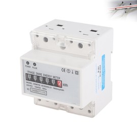 Electric Meter, 220V / 230V Single Phase 4P Din Rail Energy Meter LED Electronic Din Rail KWh Meter Electricity Power Consumption Wattmeter Energy Meter DDM75S 10‑40A