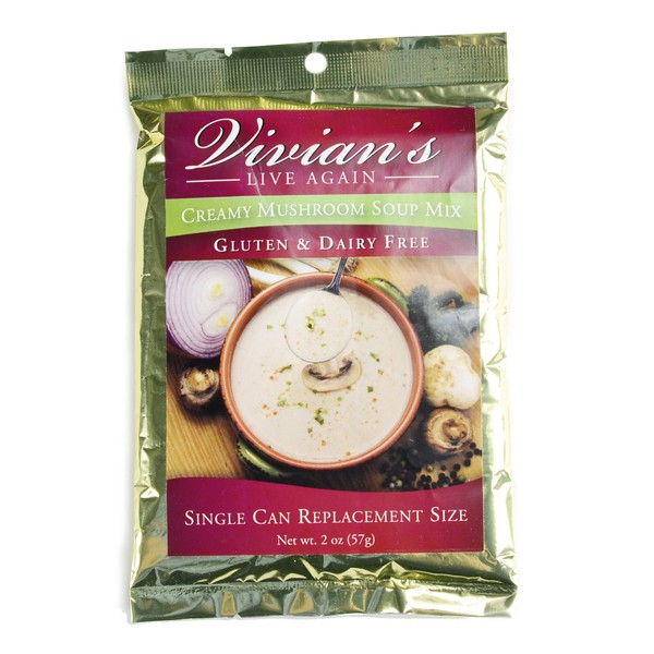 Gluten Free Cream of Mushroom Soup Mix by Vivian's Live Again- Dairy Free Single Packet
