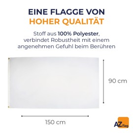 AZ FLAG RACE OFFICER WHITE FLAG 3' x 5' - RACING FLAGS 90 x 150 cm - BANNER 3x5 ft