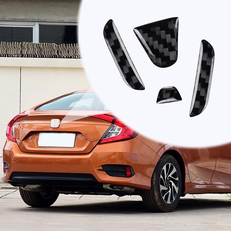 Bilisin Compatible with Rear Tailgate Insert Emblem Logo Carbon Fiber