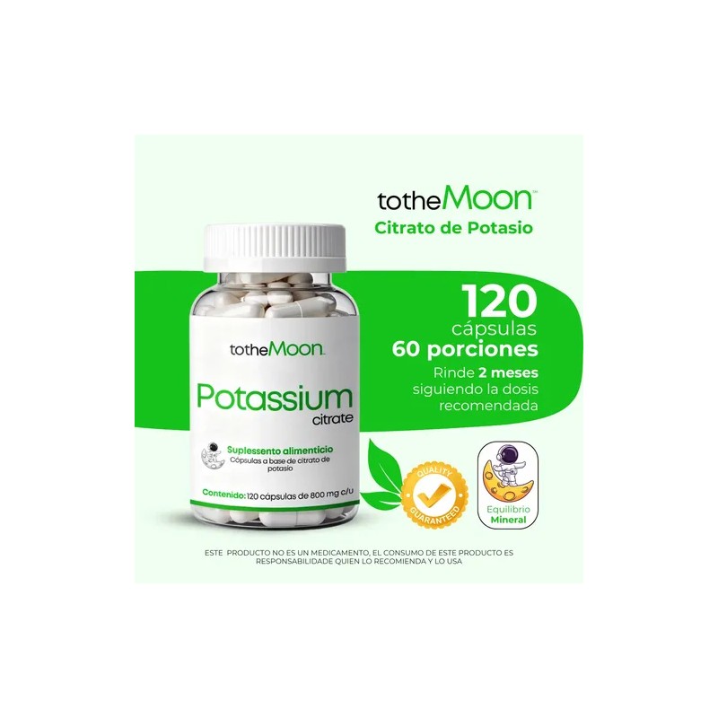 Citrato Magnesio Potasio 120 Alta Absorción