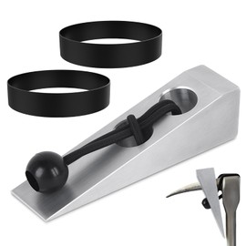 Firefighter Wedge with 2 Pcs Fire Rubber Helmet Band, Firefighter Door Wedge, Firefighter Wedge Tool, Aluminium Firefighter Wedge, Metal Firefighter Wedge Fit for Halligan or FuBar Tool