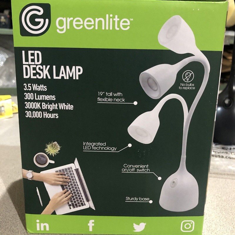 Greenlite Desk (1 Lamp) BLACK Energy Saving LED Flexible Last