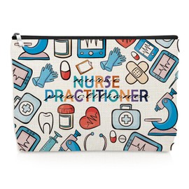 Nurse Practitioner Gifts for Women Makeup Bag NP Appreciation Gift Cosmetic Bag Birtdhay Christmas NP Week Graduation Thank You Present for Medical Nurses Female Nursing Instructor Travel Pouch